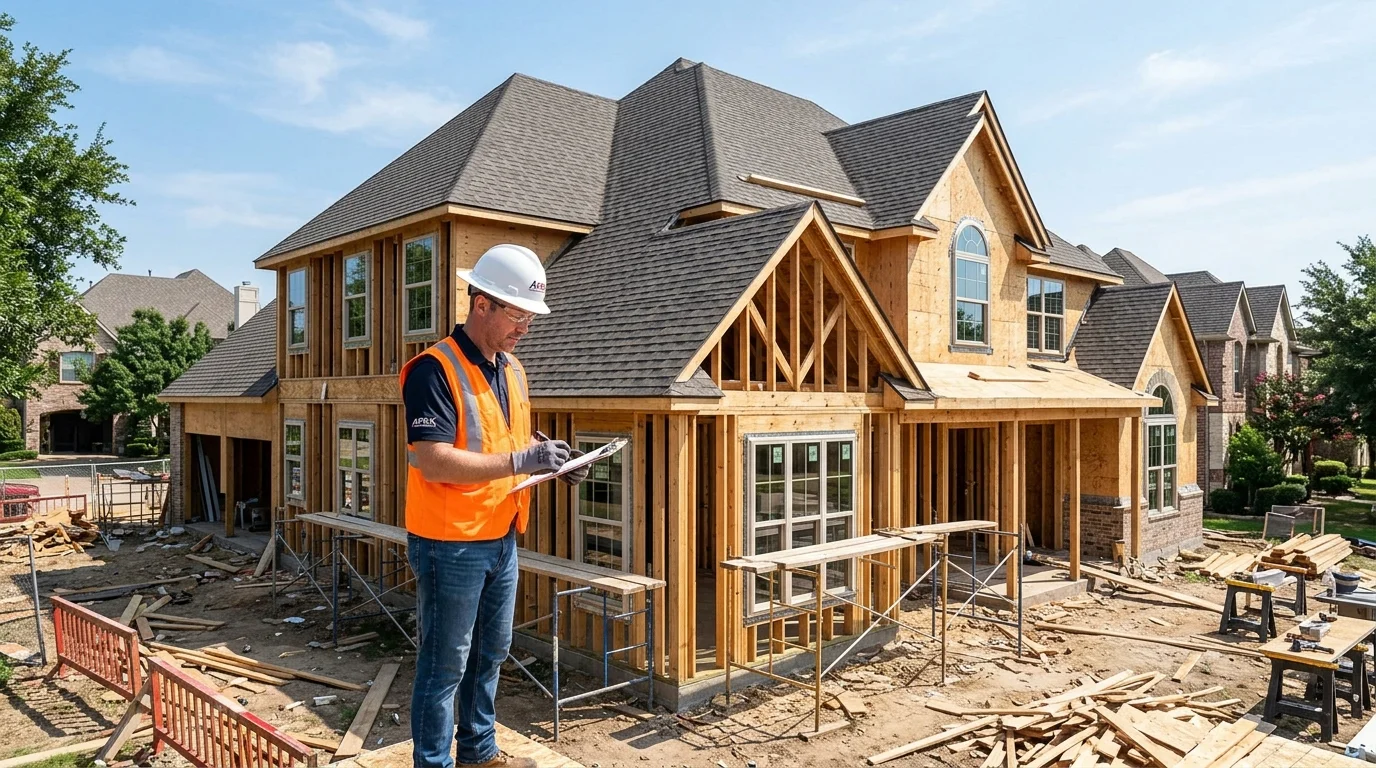 High-end Dallas home undergoing full property structural rebuild and general contractor restoration